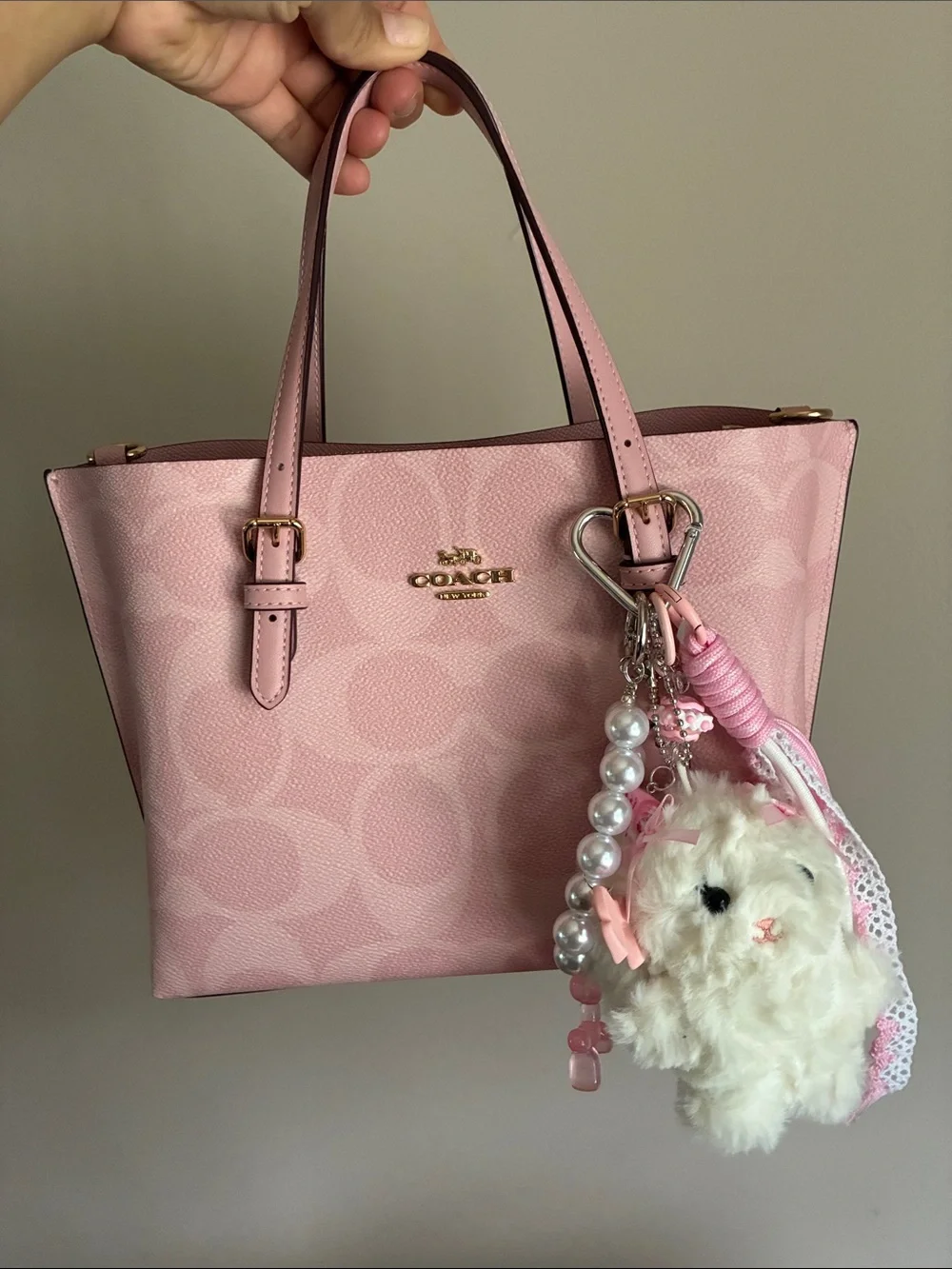 Plush White Cutesy Bunny Keychain